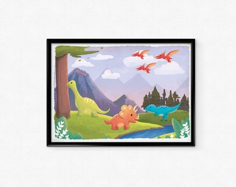 Dinosaurs poster for child room decoration
