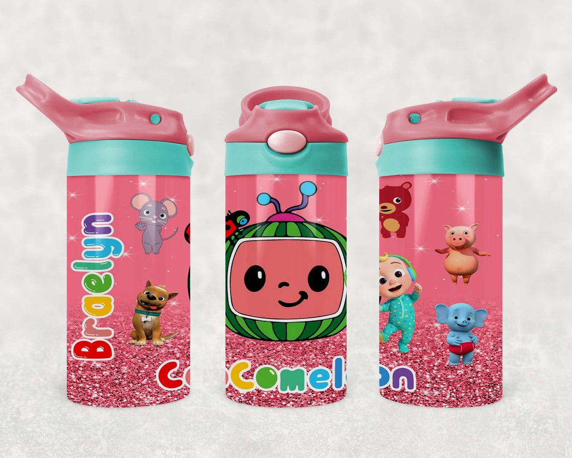 12 Oz Kids Tumbler Wrap Flip Top Pink Glitter PNG Etsy UK