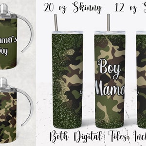 Boy Mama, Mama&#39;s Boy Tumbler Wrap Set Sippy Wrap PNG Digital Download for Sublimation (STRAIGHT)