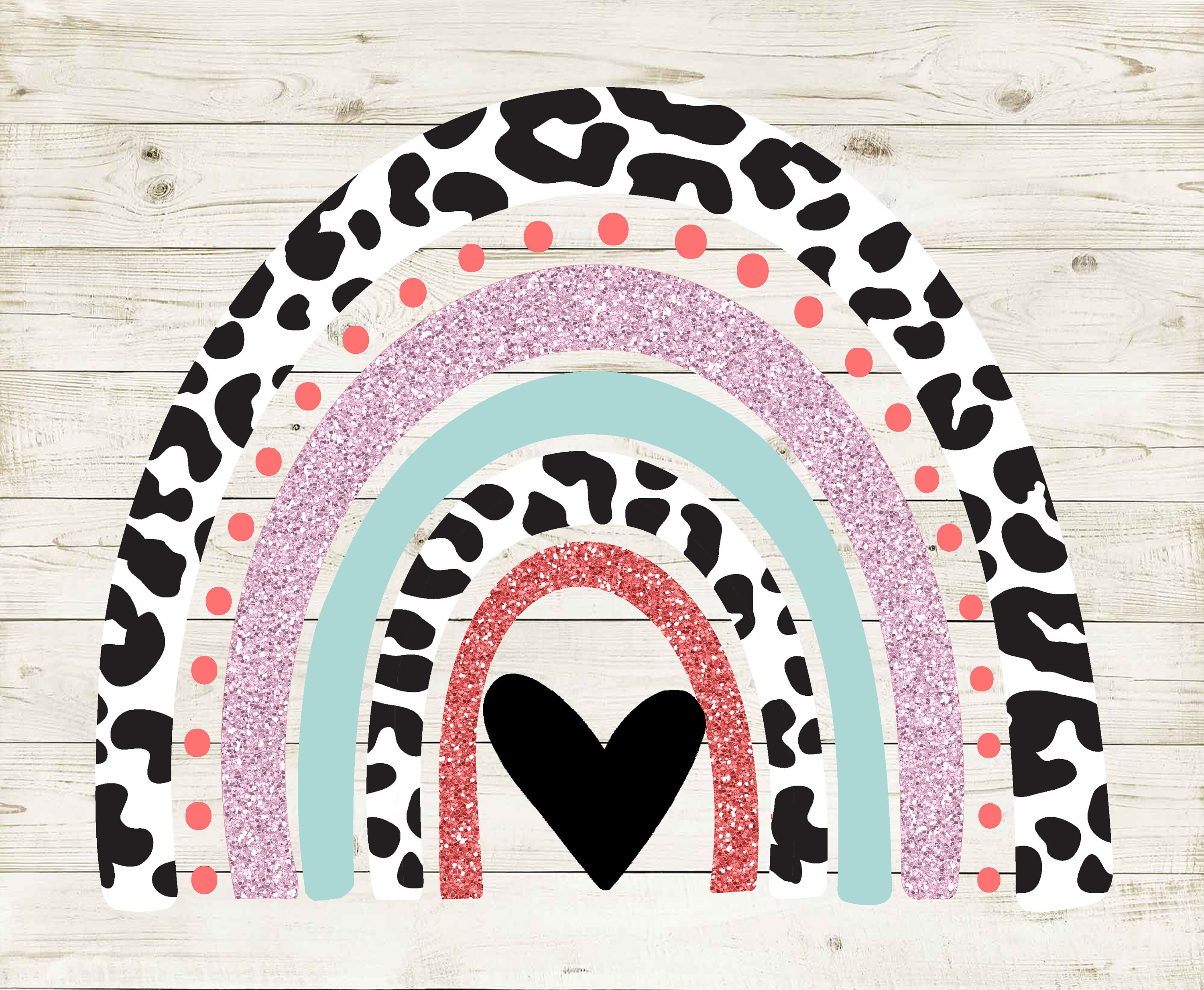 Cow Print Rainbow Digital Descargar PNG Etsy