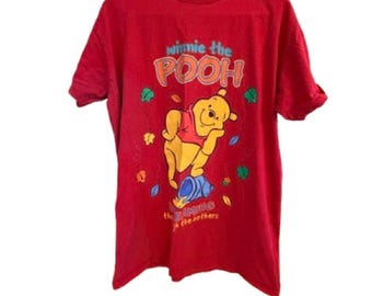 Vintage Disney Winnie the Pooh Red Graphic Sleep Shirt