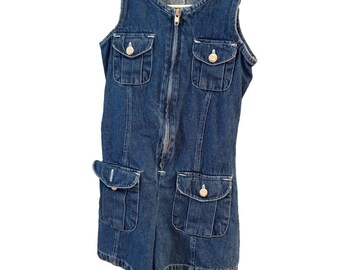 Vintage Expressions Y2K 100% Cotton Denim Girls Romper