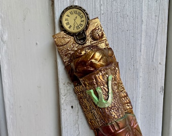 Steampunk Mezuzah 5, contemporary Judaica, scroll case