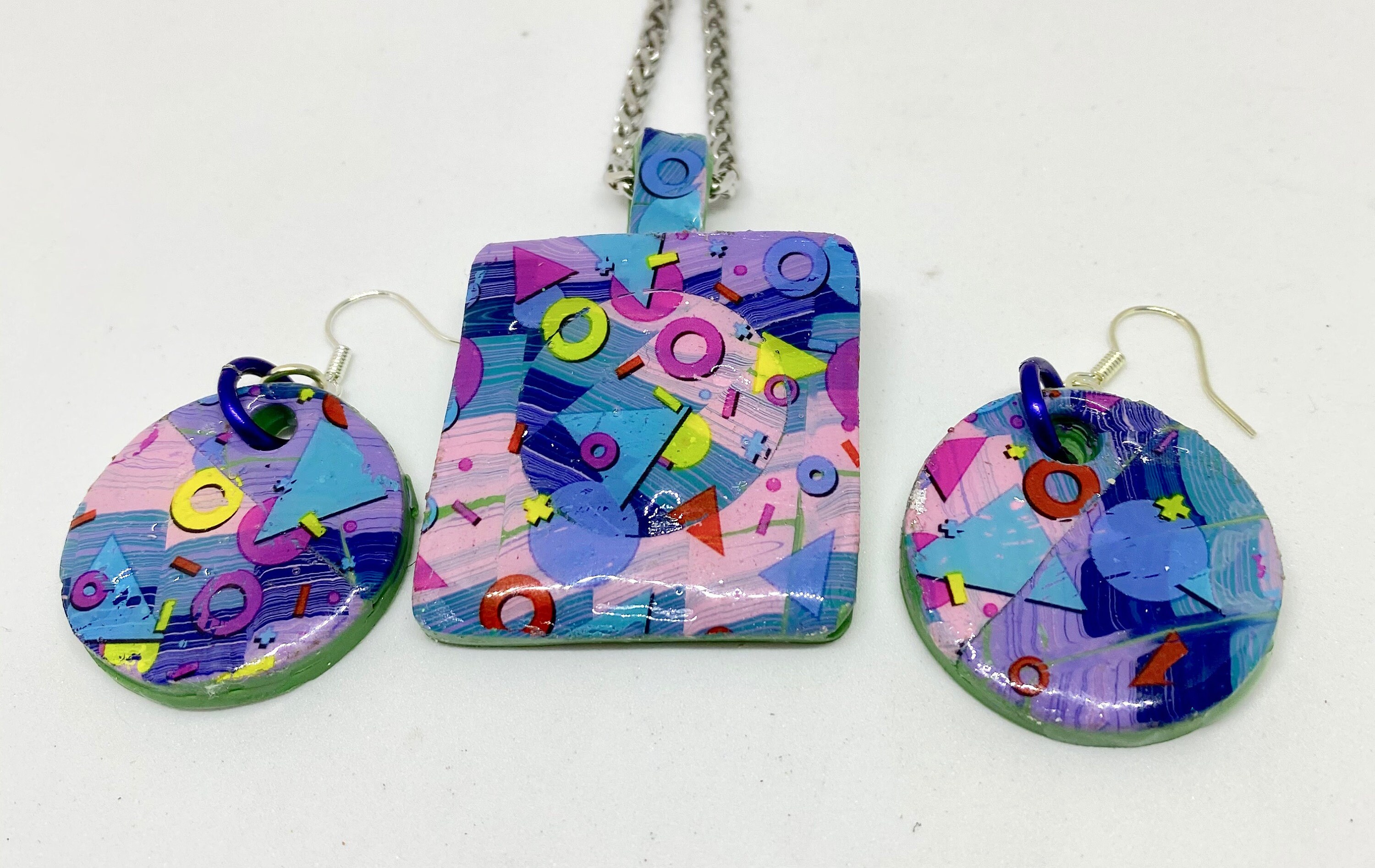 Funky Jewelry Set, Handmade, Colorful Earrings, Whimsical Earrings, Fun