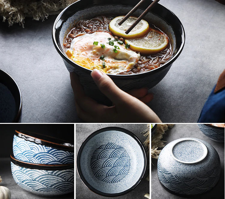High Quality, Authentic, Rustic, Japanese Style Ceramic Ramen Bowl. H…