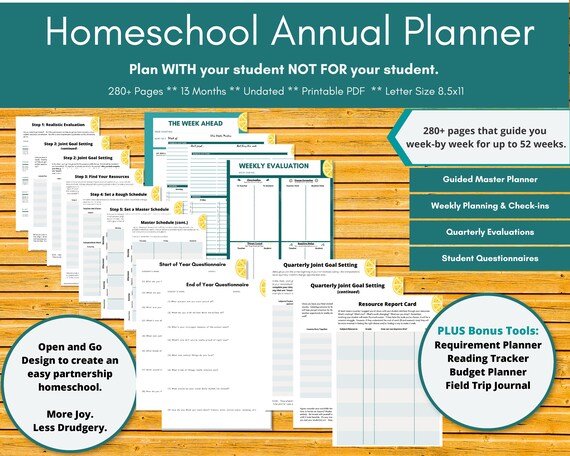 Step-by-step Homeschool Annual Master Planner Undated