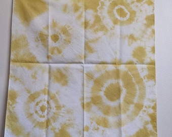 naturally dyed cotton bandana • yellow circles