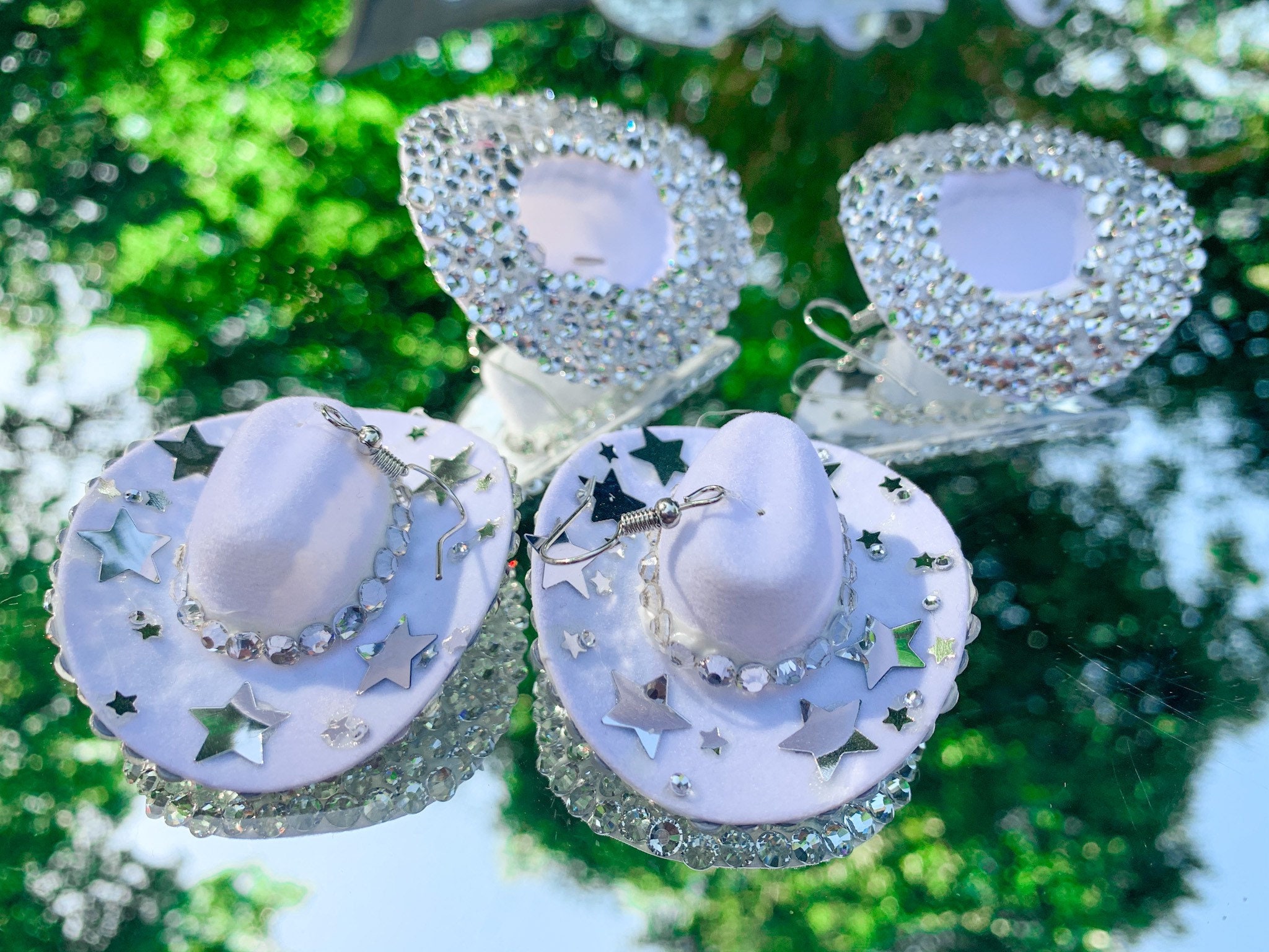 College and sorority custom cowboy hat earrings Etsy