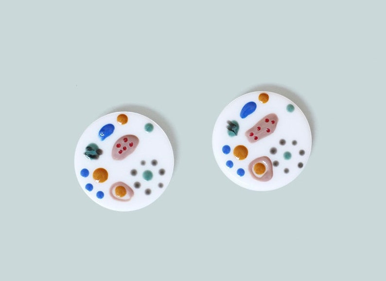 Simple Style Stud Earring Earrings Stud Earrings Big Earrings Resin Earrings Circle Earrings Aesthetic Earrings. Art Painting