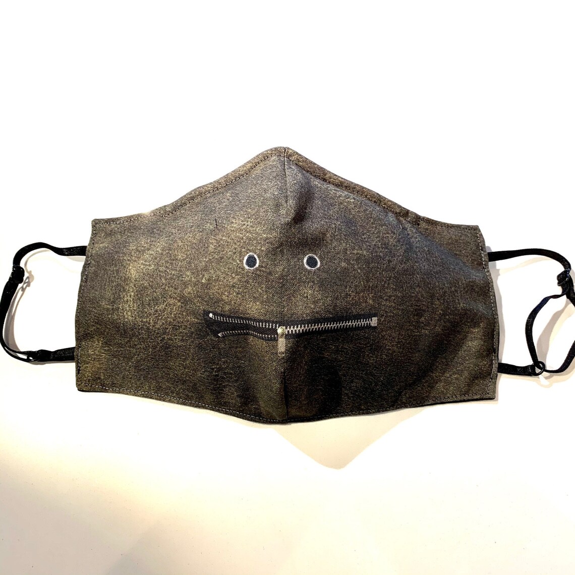 Leather Zip Face Mask Adjustable Cotton Face Mask Etsy