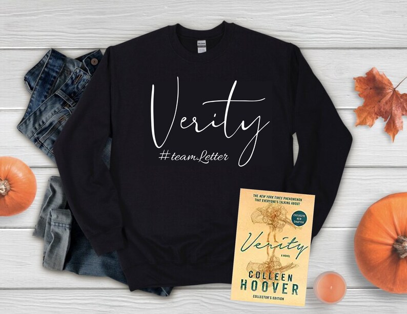 Verity Sweatshirtteam Letter Or Team Manuscript Booktok Etsy