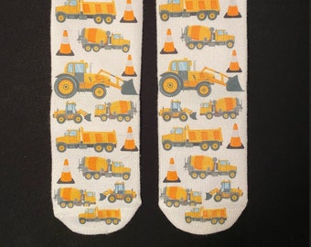 Construction Trucks Adult and Kids Socks