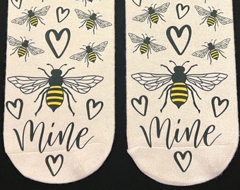 Bee Mine Valentine's Day Adult And Kids Socks