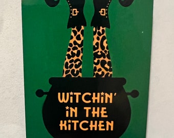 Witchin' In The Kitchen Halloween Refrigerator Magnet - 2" x 3"