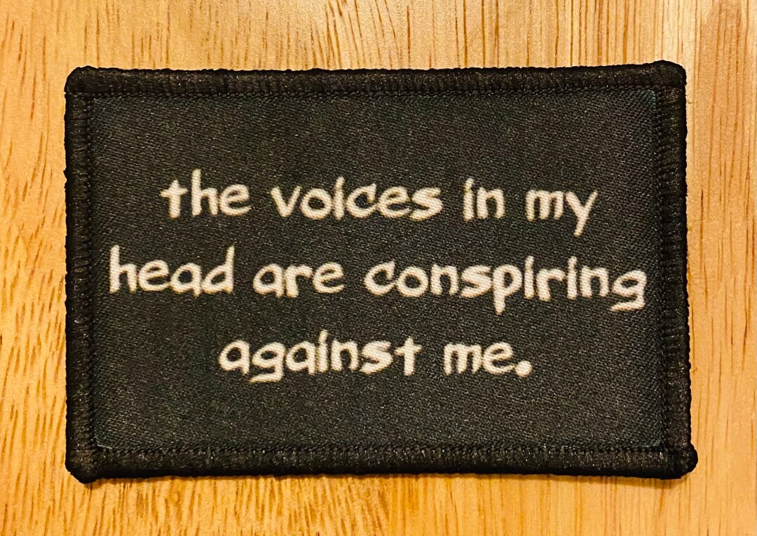 "Voices In My Head" 3" Iron On / Sew On Patch - Funny Author Writer Gift, 100% Polyester, Made In USA