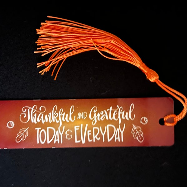 Thankful and Grateful Aluminum Bookmark - 1.5" x 4.75"