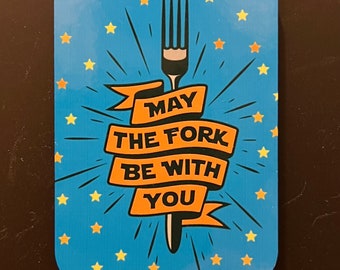 May The Fork Be With You Refrigerator Magnet - 2" x 3"