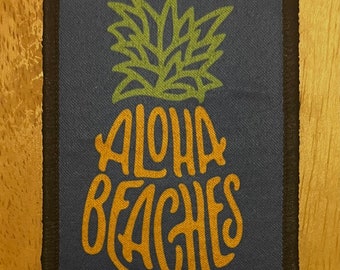 Aloha Beaches Hawaii Hook and Loop Patch - 2" x 3"