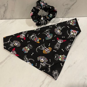 Dog bandana with matching scrunchie