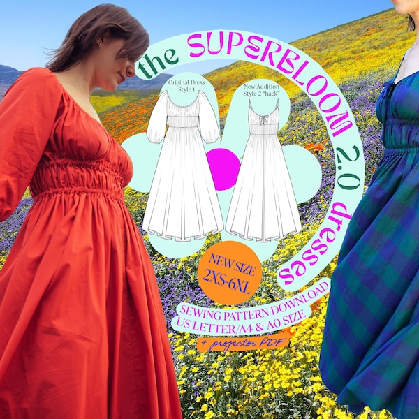 SUPERBLOOM 2.0 Dresses - PDF Pattern & Instructions - Instant Download