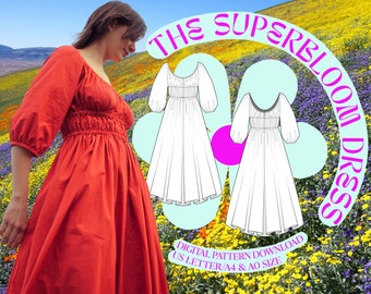 Superbloom Dress - PDF Pattern & Instructions - Instant Download