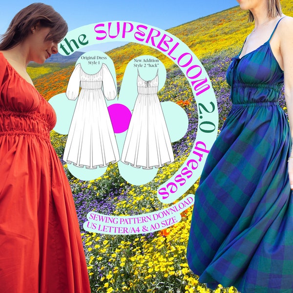 SUPERBLOOM 2.0 Dresses - PDF Pattern & Instructions - Instant Download