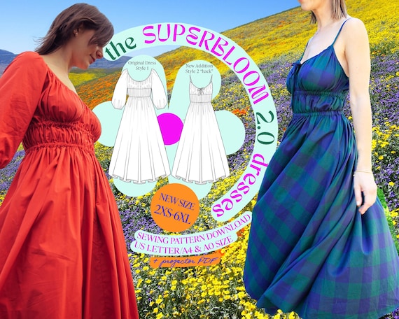 m*s様 【極美品】soorploom Dunes Dress Stencil SUPERBLOOM 2.0 Dresses - PDF Pattern & Instructions - Instant
