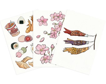 Cartoline illustrazioni giapponesi