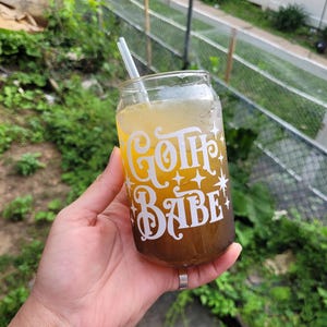 Goth babe Glass Cup Glass Tumbler