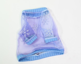 Blue Snowflake Lace Dog Shirt: Sparkle Pet Outfit, Spring Fashion