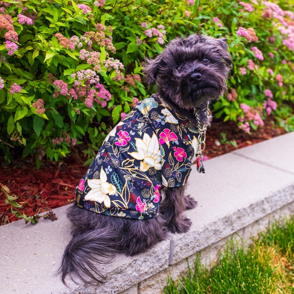 Regal Florals Dog T-Shirt | Spring Pet Clothes | Cat Apparel | Small Dog Clothing