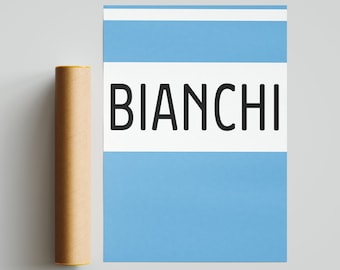 Bianchi Team Jersey Cycling Art Poster Print