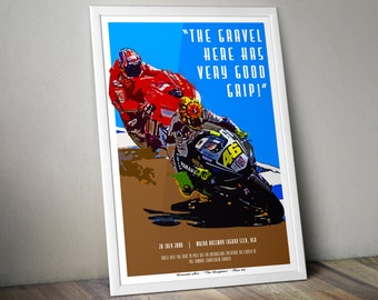 Valentino Rossi and Marco Superbike Photo Poster Print Wall Art  size A4 A2 A1 