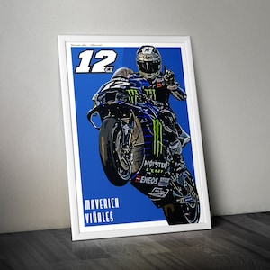 Maverick Vinales Monster Yamaha MotoGP Wall Art Poster Print