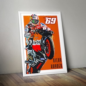 Nicky Hayden MotoGP Art Poster Print