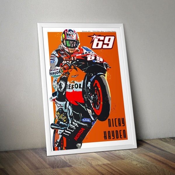 Nicky Hayden MotoGP Art Poster Print