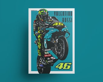 Valentino Rossi Petronas Yamaha Motogp Wall Art Poster Print the