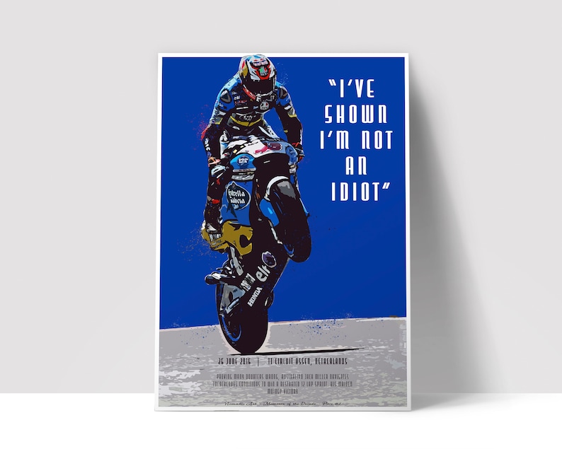 Jack Miller Assen Wheelie MotoGP Art Poster Print Iconic ...