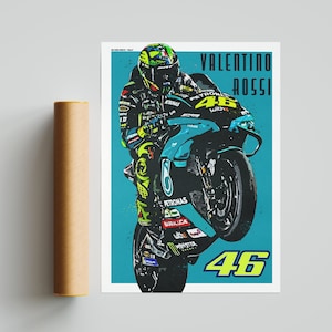 Valentino Rossi Petronas Yamaha MotoGP Wall Art Poster Print The Doctor