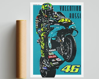 Valentino Rossi Petronas Yamaha MotoGP Wall Art Poster Print The Doctor