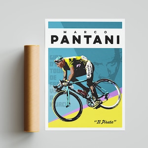 Marco Pantani Cycling Art Poster Print image 1