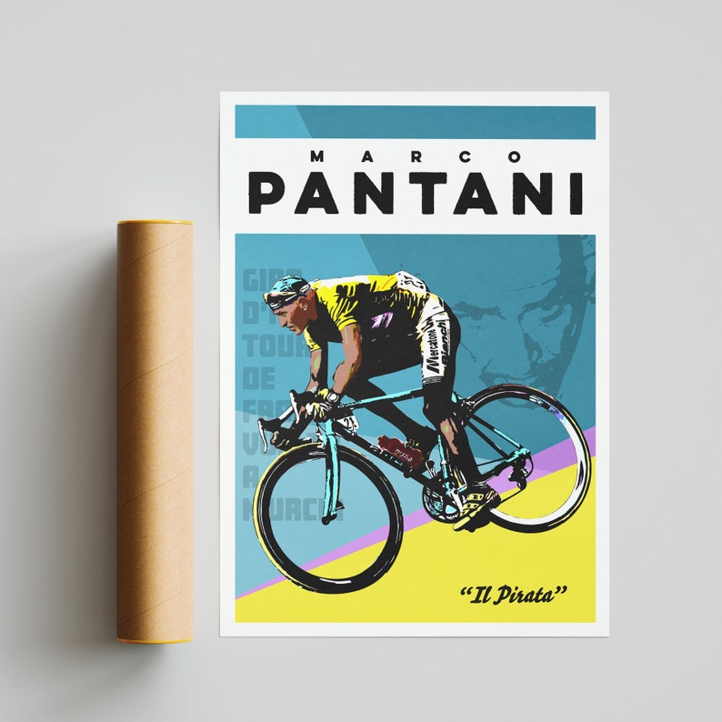 Marco Pantani Cycling Art Poster Print image 1