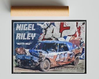 421 Nutty Nige Riley Banger Racing Legend Print