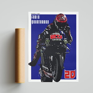 Fabio Quartararo Petronas Yamaha MotoGP Wall Art Poster Print El Diablo