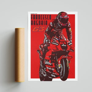 Francesco Bagnaia Ducati MotoGP Wall Art Poster Print
