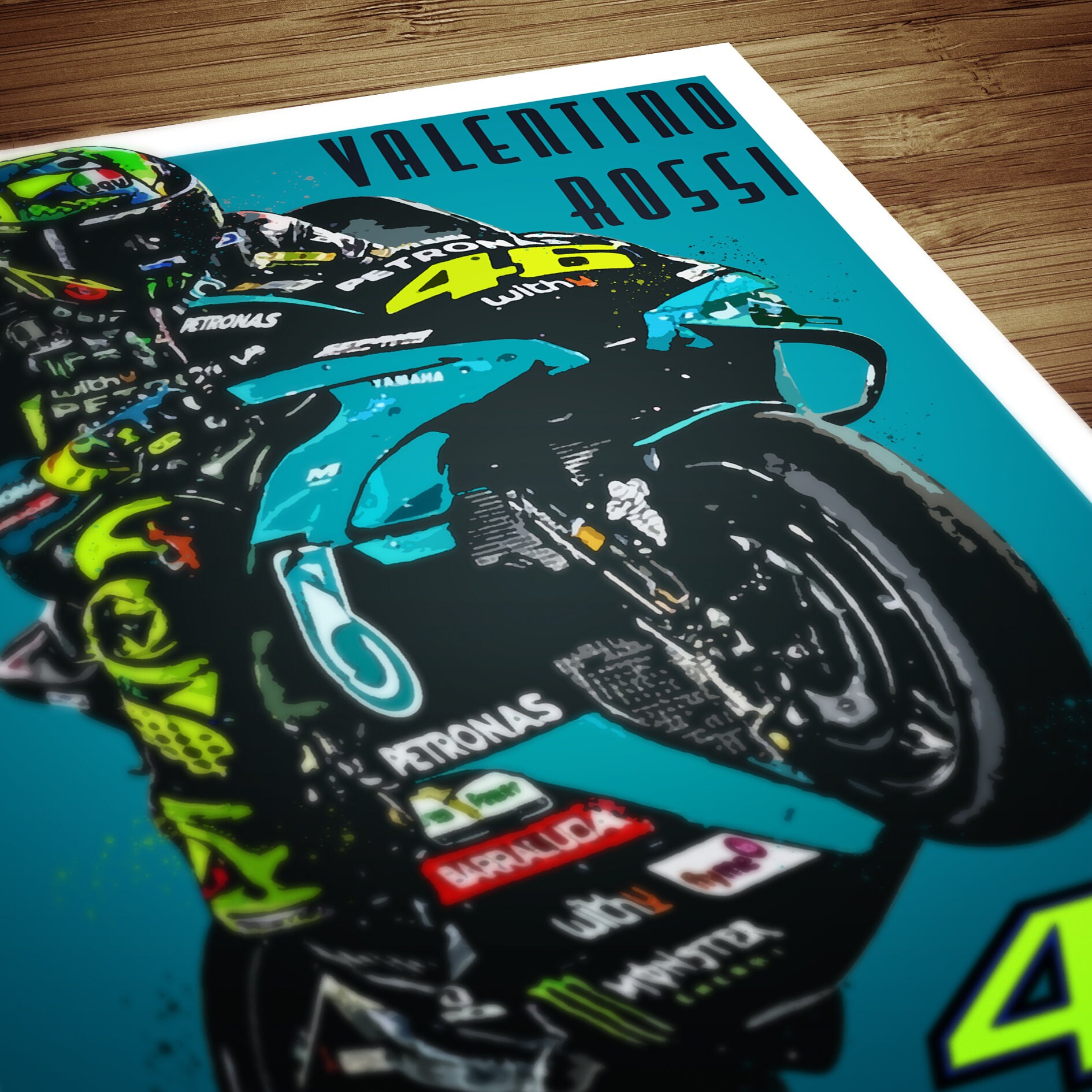 Valentino Rossi Petronas Yamaha Motogp Wall Art Poster Print the