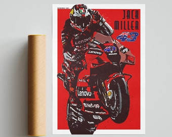 Jack Miller Ducati MotoGP Wall Art Poster Impresión