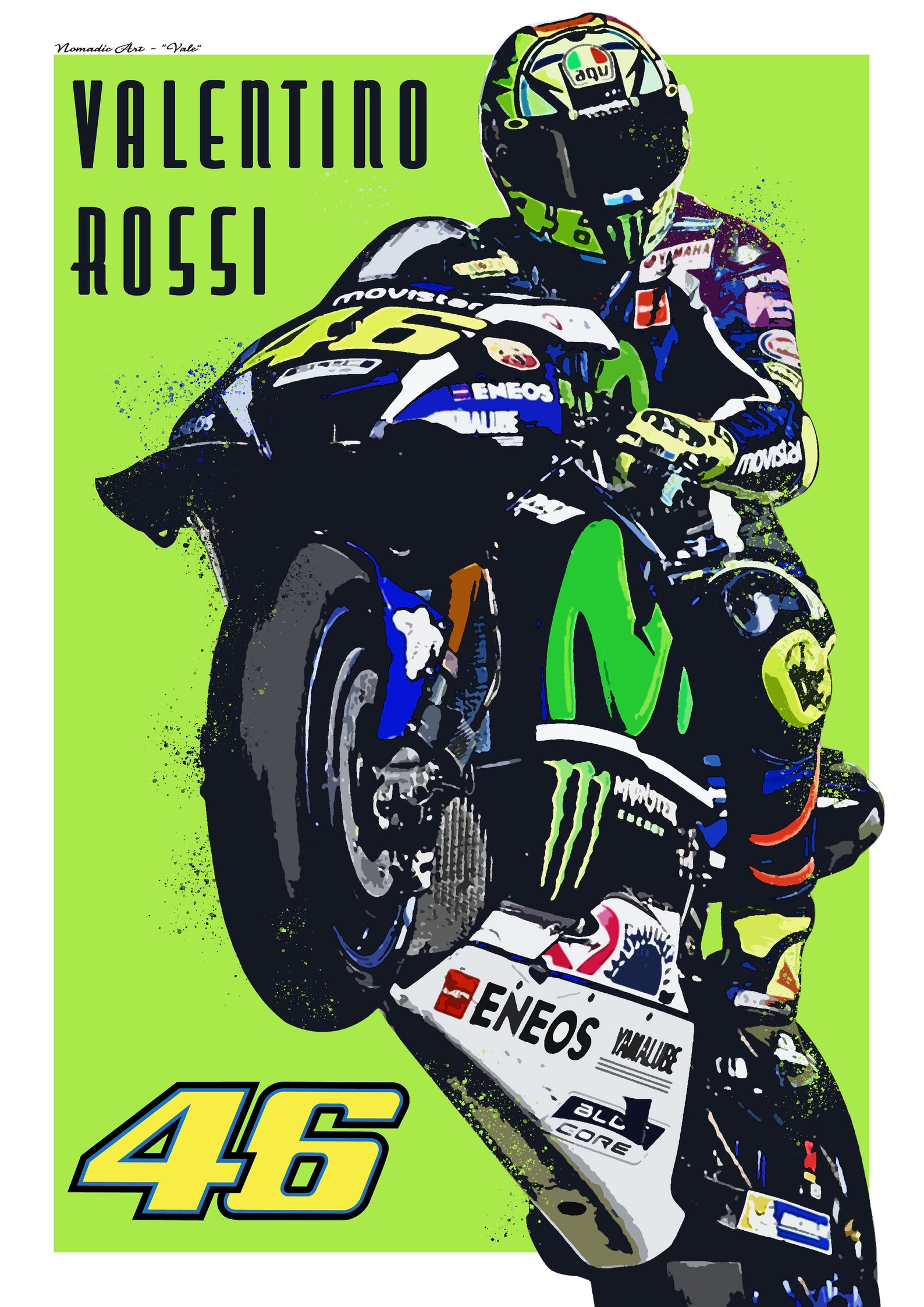 Valentino Rossi Yamaha Motogp Wall Art Poster Print VR46 the - Etsy UK