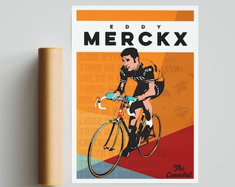 Eddy Merckx ciclismo arte cartel impresión