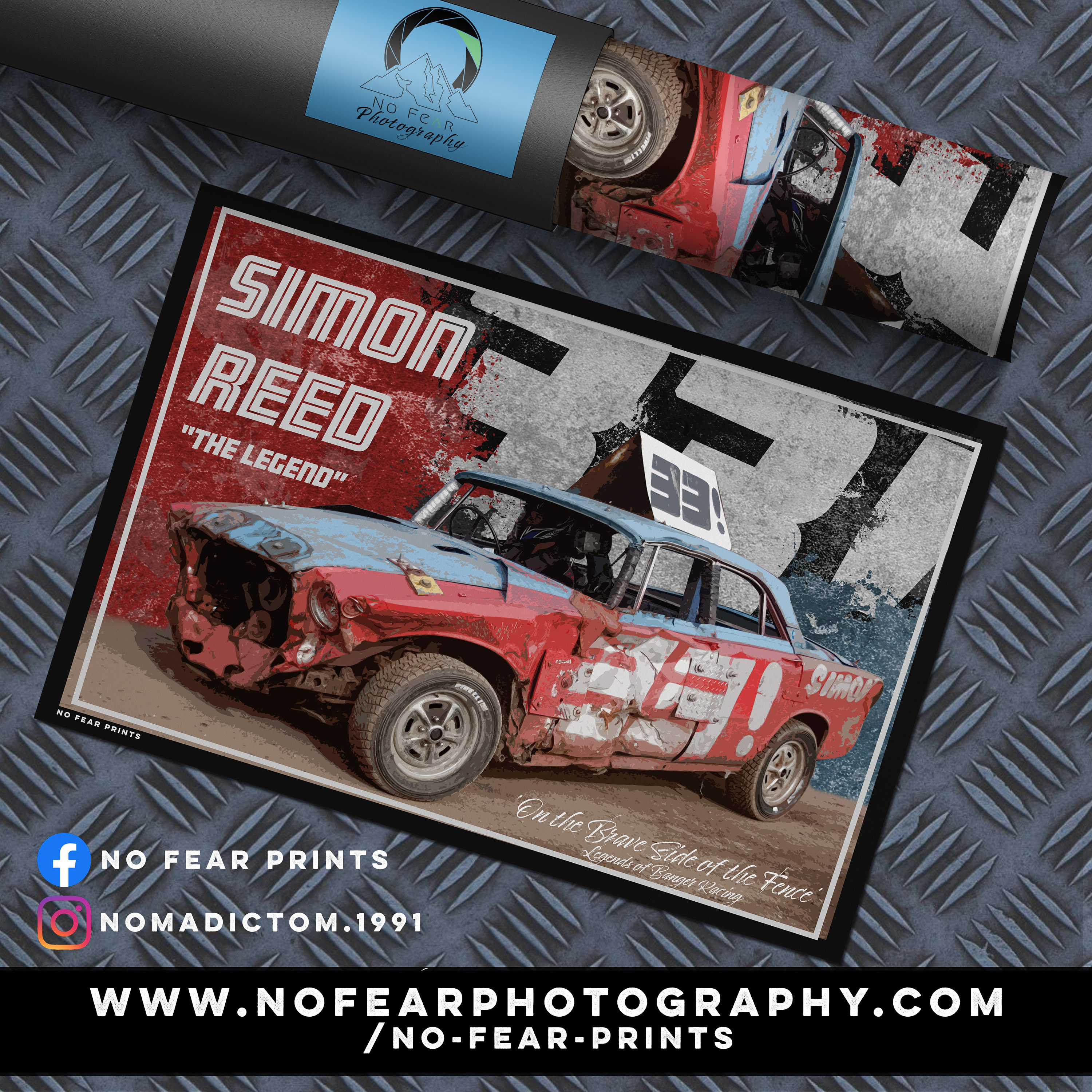 33 Simon Reed Banger Racing Legend Print - Etsy España